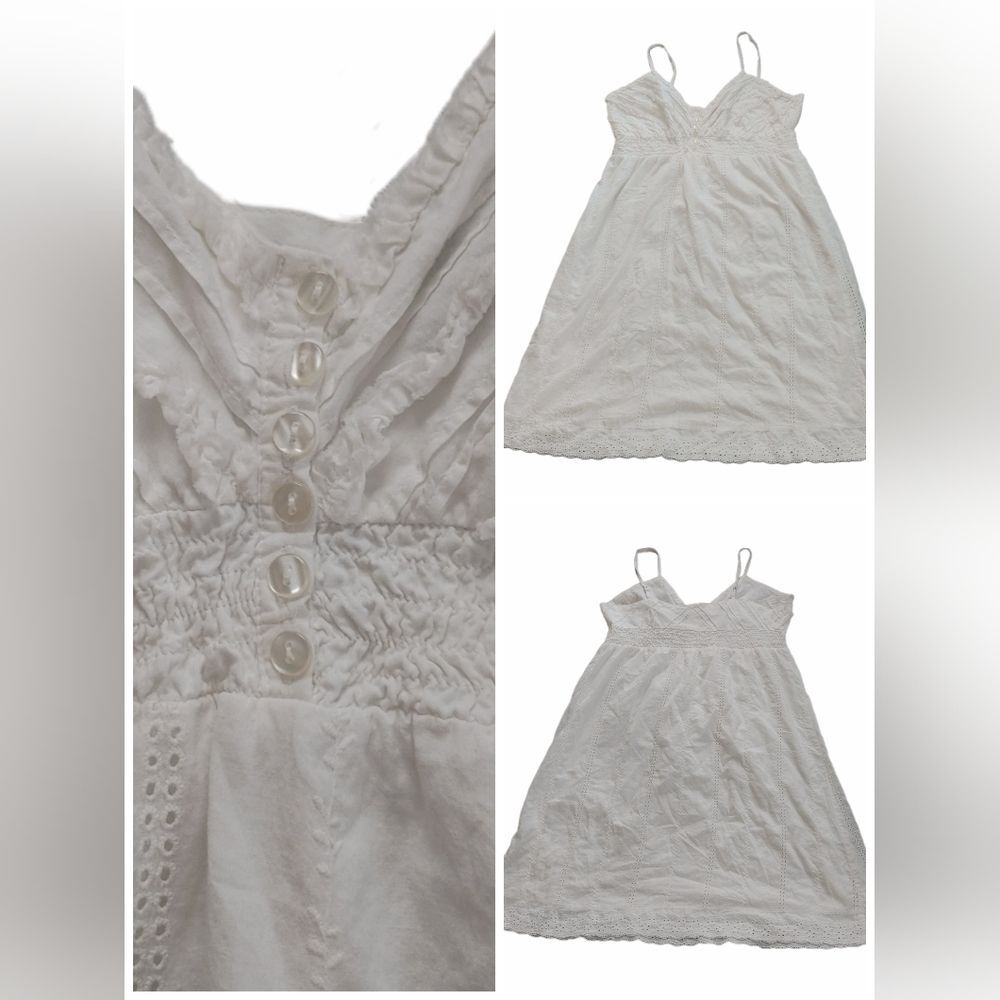 Passport White Broderie Sun Dress - Large